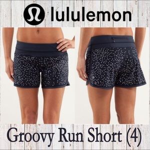 Dark blue polka dot lululemon shorts
